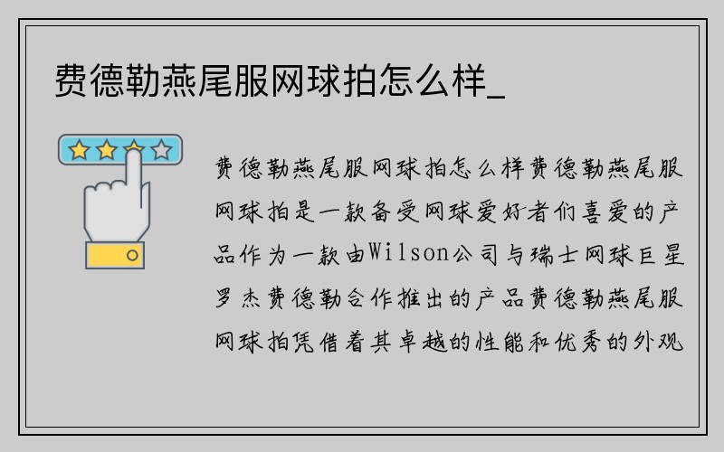 费德勒燕尾服网球拍怎么样_