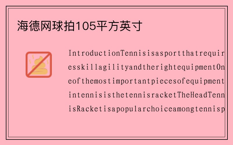 海德网球拍105平方英寸